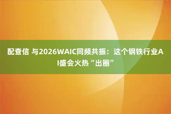 配查信 与2026WAIC同频共振：这个钢铁行业AI盛会火热“出圈”